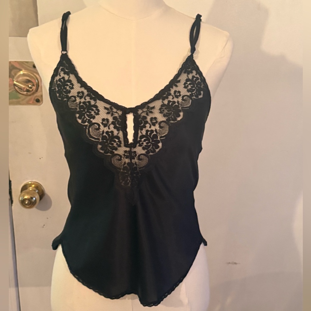 Black Lace Trim Camisole
